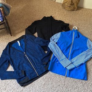 Lot of 3 Euc Lululemon jackets generous fit will  fit size 10